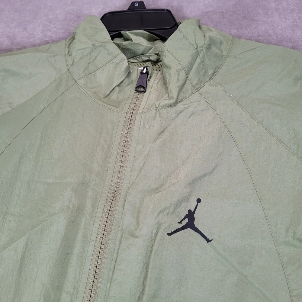 Jordan Windbreaker Y2K Jacket Mens XL Green Full Zip Mesh Lined Jumpman Logo